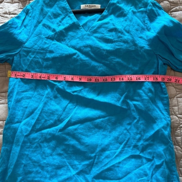 L.K.Bennett London TW ALANIA IN HAWAIIAN BLUE Top - Picture 9 of 13